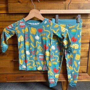 Little Sleepies Baby Food Print Pajama Set - Blue and Yellow